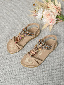 Servicio de Adquisición 1688 FTS: Sandalias Planas Boho con Cuentas Multicolor y Correa Elástica para Vacaciones, Baja Comisión - Product Image 3