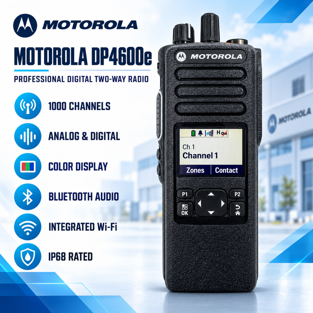 Motorola DP4600e XiR P8660i DGP8050e Portable Radio VHF UHF DMR Two Way Radio IP68 Bluetooth for Construction Manufacturing Team