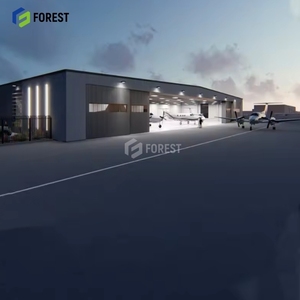 โรงเก็บเครื่องบินสำเร็จรูปโครงสร้างเหล็กแบบโครงสร้างกริดช่วงยาวสำหรับโรงเรียนสอนการบิน โรงงาน และอาคารสำนักงาน - Product Image 1