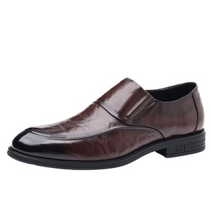 Chaussures habillées en cuir véritable pour hommes, à enfiler, bout pointu, souples, pour mariage, affaires, automne, noir uni, tenue formelle - Product Image 5