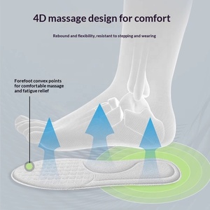 Soletta Sportiva 4D <span class=keywords><strong>in</strong></span> <span class=keywords><strong>Memory</strong></span> <span class=keywords><strong>Foam</strong></span> <span class=keywords><strong>con</strong></span> Massaggio, Nuova, per Uomo e Donna, Assorbe Sudore, Anti-Odore, Traspirante, Morbida, Ammortizzante - Product Image 3