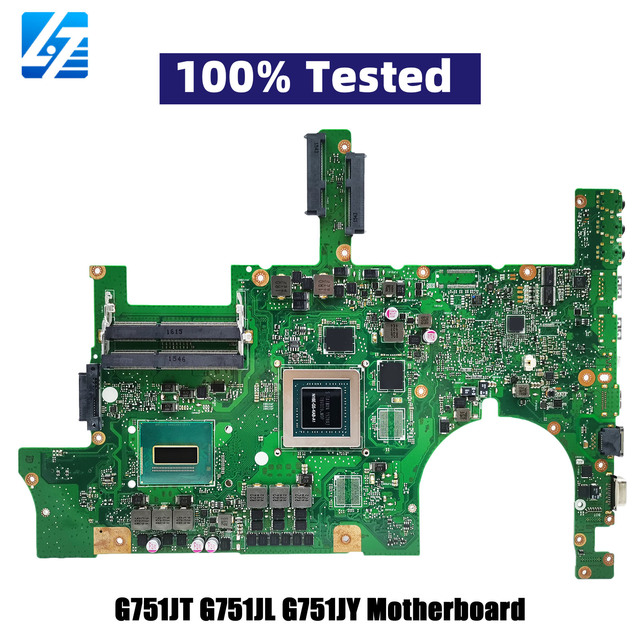 G751JL Laptop Motherboard for ASUS ROG G751J G751JT G751JL G751JY Notebook Mainboard With I3 I5 I7 CPU 100% Tests OK Fast Ship