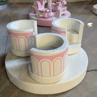 Manège à tasses à thé souple pour enfants, ensemble de manèges électroniques gonflables en PVC pour aire de jeux intérieure