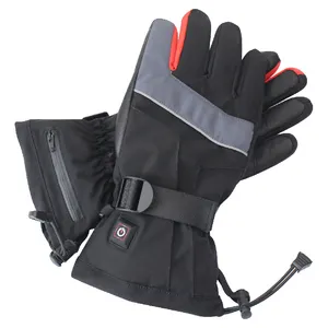 Siyah yalıtım geçirmez ısıtmalı kayak eldivenleri pil koruyucu çalışma ve masaj saç eldivenler kızlar için