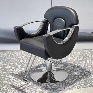 Nouveau fauteuil de barbier moderne en cuir synthétique, design contemporain, pompe hydraulique, hauteur réglable, rotation à 360 degrés - Product Image 4