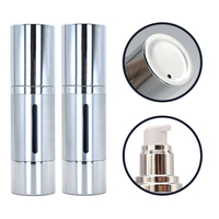Flacons de parfum en aluminium ABS argentés rechargeables, 100 ml, 120 ml, pompe de traitement, pompe sans air, pompe sans air pour cosmétiques, pour les soins de la peau