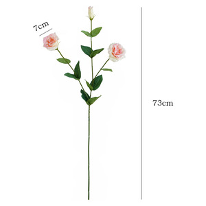 Nuovi Fiori Decorativi Realistici Impermeabili Profumati Lisianthus Eustoma per Matrimoni e Casa, 3 Teste, Bianco Rosa, <span class=keywords><strong>Campanula</strong></span> Cinese - Product Image 5
