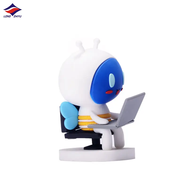 Longzhiyu-figura de acción personalizada, Mini figura de dibujos animados en 3D con Base, modelo de goma suave, decoraciones de juguete