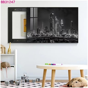 Moderno soggiorno luce di lusso in porcellana di cristallo orizzontale metro scatola pittura decorativa bella disegnare con cornice in metallo - Product Image 6
