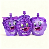 Feiao op maat bedrukte 150ml 180ml 200ml Doypack zak met tuit, fruitvormig, staande zak met tuit, verpakking voor sap
