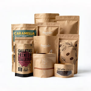 Sacs alimentaires en papier kraft personnalisés, autoportants, avec fermetures à glissière refermables, adaptés à l'emballage des noix et des fruits secs - Product Image 5