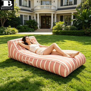 Tumbona Flotante Inflable para Piscina, Cubierta con Tela Premium, Silla <span class=keywords><strong>de</strong></span> Agua Cómoda con Diseño Ergonómico para <span class=keywords><strong>Playa</strong></span> <span class=keywords><strong>y</strong></span> Piscina - Product Image 2