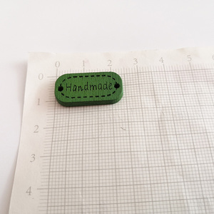 100pcs mỗi túi Hot Bán hình chữ nhật hình dạng hình bầu dục Màu hai lỗ handmade Logo tag nhãn nút gỗ cho Diy - Product Image 6