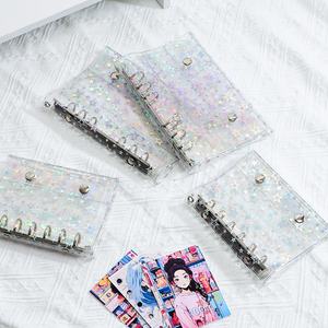 A8 bütçe bağlayıcı kapak temizle PVC 5 halka bağlayıcı Glitter yıldız nakit zarflar için 2 Snaps ile doldurulabilir dizüstü kabuk koruyucu - Product Image 3