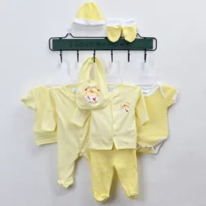 Setelan Piyama Bayi Katun 8 Potong, Kualitas Tinggi Set 8 Potong Pakaian Baju Monyet Bayi