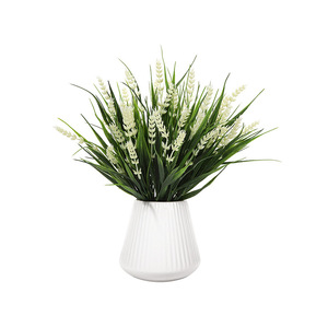 Fleurs artificielles de lavande dans un vase blanc, aspect réaliste, en plastique souple, décoration de mariage et de maison, 140 cm - Product Image 5