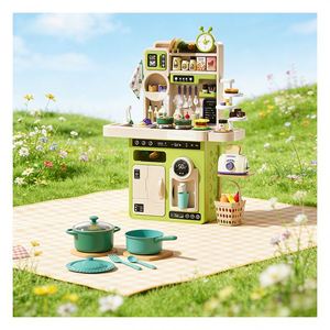 Children <b>Kitchen</b> <b>Toy</b> <b>Set</b> Pretend Baking Cooking Counter Oven Refrigerator Cupboard Skill Building Family Interaction Scenario - Product Image 3