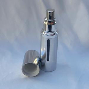 Electroplated Silver Aluminum Cosmetic Spray <b>Bottle</b> 15 30 50ml Vacuum <b>Mist</b> Sealing With Window For Skincare - Product Image 1