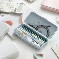 École bureau stationnaire Portable en plastique clair Transparent boîte à crayons école étui à crayons personnalisé pour filles garçons