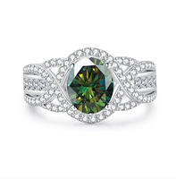 Bague en argent sterling 925 avec moissanite ovale de 2 carats en forme d'œuf de pigeon pour femmes, fabriquée par MUSHAN Jewelry Factory