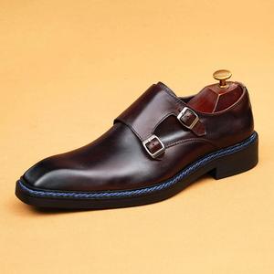 Zapatos de Vestir de Cuero con Punta Cuadrada para Hombre, Estilo 2026, Formales de Negocios, Cierre con Hebilla y Costura Noruega, Zapatos Formales de Diseñador de Lujo - Product Image 5