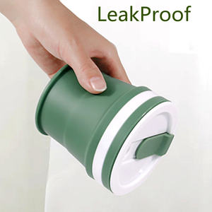 <b>Reusable</b> to-go Pocket Size Silicon <b>Cups</b> | Eco-Friendly & Lightweight Silicone Foldable Collapsible Travel <b>Cup</b> <b>with</b> Lid and <b>Straw</b> - Product Image 4