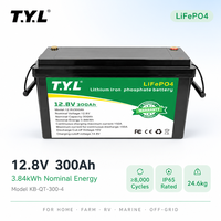 Batterie LiFePO4 à décharge profonde 12,8 V 300 Ah, plus de 8000 cycles, -20°C ° C~65 ° C IP65 OEM ODM BMS 6 couches IP65 pour maison, ferme, marine, camping-car, Asie, Afrique
