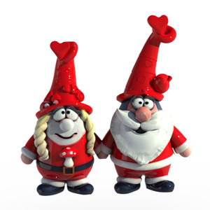 Decoraciones de Jardín de Duendes Pintadas a Mano Personalizadas al por Mayor, Figuras de Pareja de Duendes con Sombrero Rojo Hechas a Mano para Marcas de Jardinería de Alta Gama, OEM ODM - Product Image 2