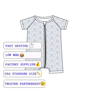 कारखाने कस्टम कार्बनिक बांस के बच्चे को यूनिसेक्स कपड़े जम्पसूट पाजामा शिशु एक टुकड़ा बॉडीसूट नवजात शॉर्टी रोपर - Product Image 2