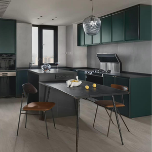 Petite armoire de cuisine en forme de L pour appartement contreplaqué de mélamine avec unité murale panneau de porte en PVC laqué meubles de cuisine en MDF - Product Image 2