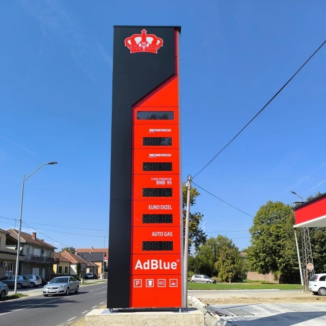 Customizable LED Gas Station Price Display Pylon Sign with IP65 Waterproof for Advertising & Decoration