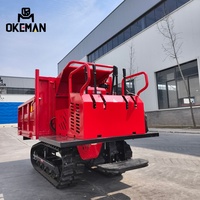 OKEMAN Dumper chenillé hydraulique diesel de 1 tonne avec boîte de vitesses et pompe pour travaux de construction en pente, haute efficacité