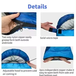Hình chữ nhật Túi Ngủ Cắm Trại Đi Bộ Đường Dài du lịch ngoài trời vải bông Phong Bì Túi ngủ - Product Image 3