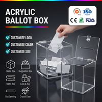 Grande boîte à bulletins en acrylique carrée avec serrure, marque CAIYA, style américain, cadeau pour enfants, boîte à argent, matériau transparent, capacité de charge de 10 kg
