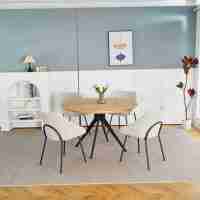 Table à manger moderne de luxe en gros pour 4 chaises, plateau en pierre frittée, pieds en métal, mobilier de salle à manger pour hôtel et appartement