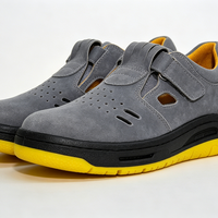 Nouvelle Chaussure de Sécurité d'Été en PU Respirant avec Tige en Toile Véritable, Embout en Acier Robuste, Antistatique et Anti-perforation pour Usine