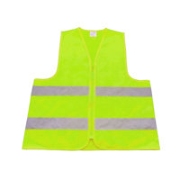 Gilet de sécurité vert fluorescent haute visibilité avec fermeture éclair sur le devant pour les travailleurs du bâtiment, les travaux routiers, le contrôle du trafic, en polyester respirant