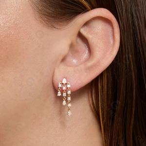 Collar y Pendientes de Plata 925 con Diamantes Gemnel de Origen Ético, Diseño de Gota con Piedra en Forma de Pera, para Mujer - Product Image 2