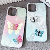 Funda de teléfono de dibujos animados de mariposa Ins para iPhone 16pro Max samsung galaxy a05 pintura 3D fundas traseras móviles todos los modelos