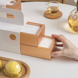 Custom <b>Creative</b> Rigid Packaging Boxes for Mooncakes Pastries-Food-Grade Recyclable Paperboard UV Coating Custom Design <b>Gifting</b> - Product Image 2