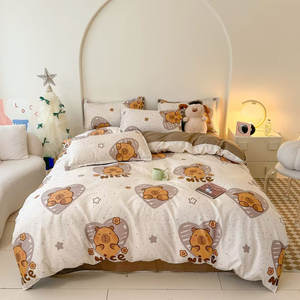 Ensemble <span class=keywords><strong>de</strong></span> draps 4 pièces couleur personnalisée en usine OEM <span class=keywords><strong>Housse</strong></span> <span class=keywords><strong>de</strong></span> <span class=keywords><strong>couette</strong></span> en polyester couleur personnalisée - Product Image 3