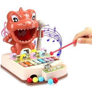 2025 trẻ em mới đa chức năng quái vật khủng long học tập trò chơi máy Xylophone pinball whack một nốt ruồi búa trò chơi đồ chơi với âm nhạc - Product Image 3