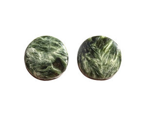 Piedra de serfinita de cristal redondo pulido cabujón de alta calidad para hacer joyas, pendientes y otras piedras preciosas sueltas a la venta. - Product Image 2