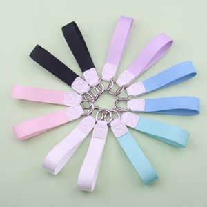 Wholesale Metal Ring Polyester Strap Backpack Cup Holder Bottle Accessories Handheld Wristlet Lanyard Strap Keychains