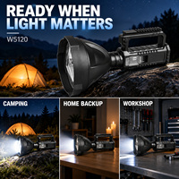 W5120 Banque d'alimentation USB rechargeable étanche avec lampe torche LED en ABS, autonomie 3-4h, 1500lm, 4500mAh pour le camping et les situations d'urgence