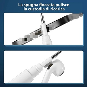ชุดทำความสะอาดหูฟังแบบขายส่ง พร้อมแปรงทำความสะอาดและปากกาทำความสะอาดเคสหูฟัง - Product Image 2