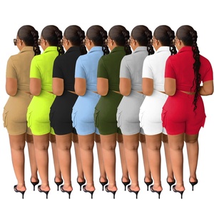 Conjunto de Camiseta de Manga Corta y Pantalones Cortos con Decoración 3D en Color Sólido, Estilo Urbano para Mujer - Product Image 5