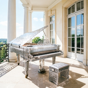 Piano à queue professionnel pour galerie d'art, transparent, conforme aux normes CE, RoHS, Reach, forme unique, piano à queue en cristal pour événements - Product Image 4