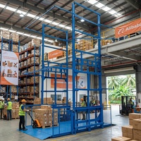 Monte-charge hydraulique à double mât sur rail, personnalisable OEM, direct usine, avec hauteur, taille de plateforme et tension personnalisables