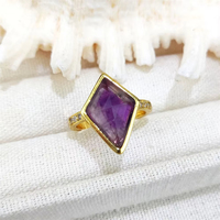 Bague élégante pour femme, bijoux de mode, pierre naturelle, lapis-lazuli, quartz rose, améthyste, pierres précieuses, cristal, strass